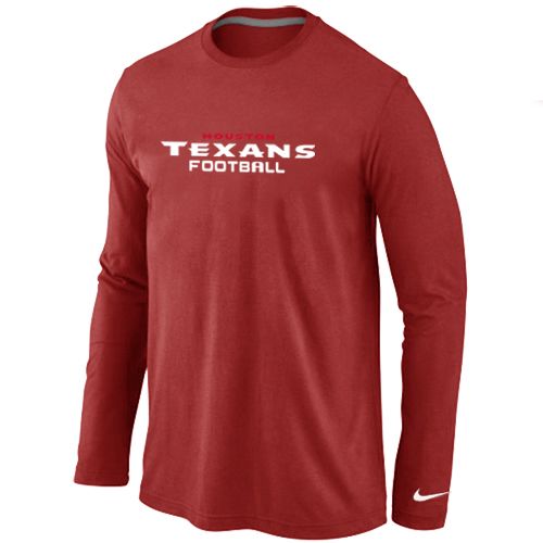 Nike Houston Texans Authentic Font Long Sleeve NFL T-Shirt - Red